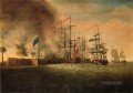 El ataque de Sir Peter Parker contra la batalla naval de Fort Moultrie